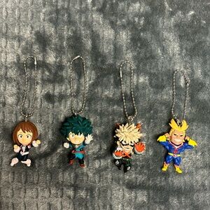My Hero Academia 4 Keychain Figures 1 Inch Anime Characters EUC